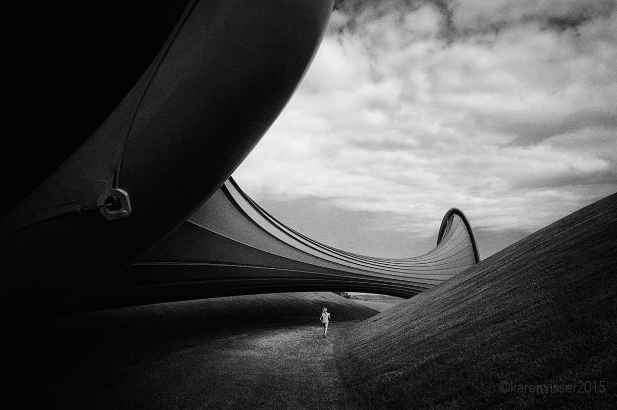 Anish Kapoor New Zealand Gibbs farm sculpture park karen visser artist photography black and white