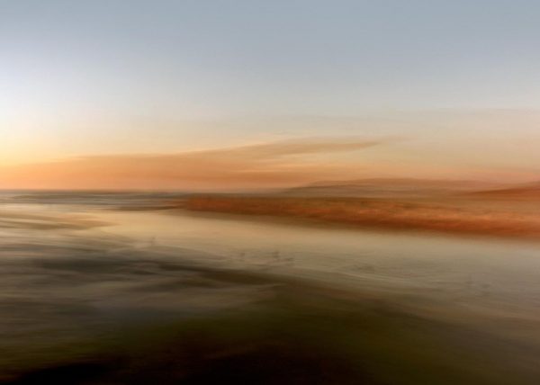 Curl Curl Northern Beaches sunrise golden peach orange cool sky photographic impressionism seascape landscape karen visser artist