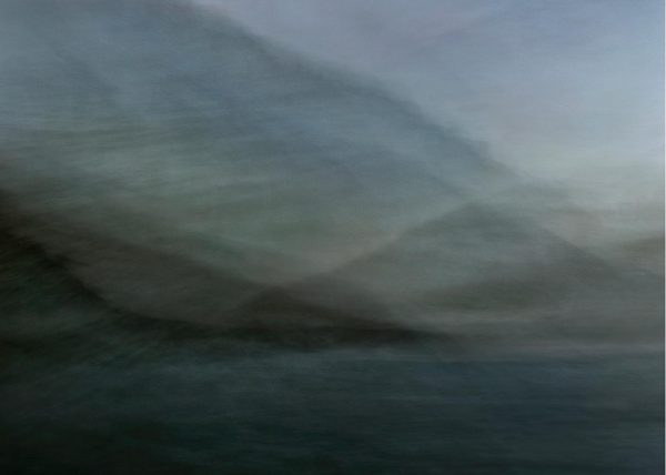 Dark blue green grey photographic impressionism seascape landscape karen visser artist