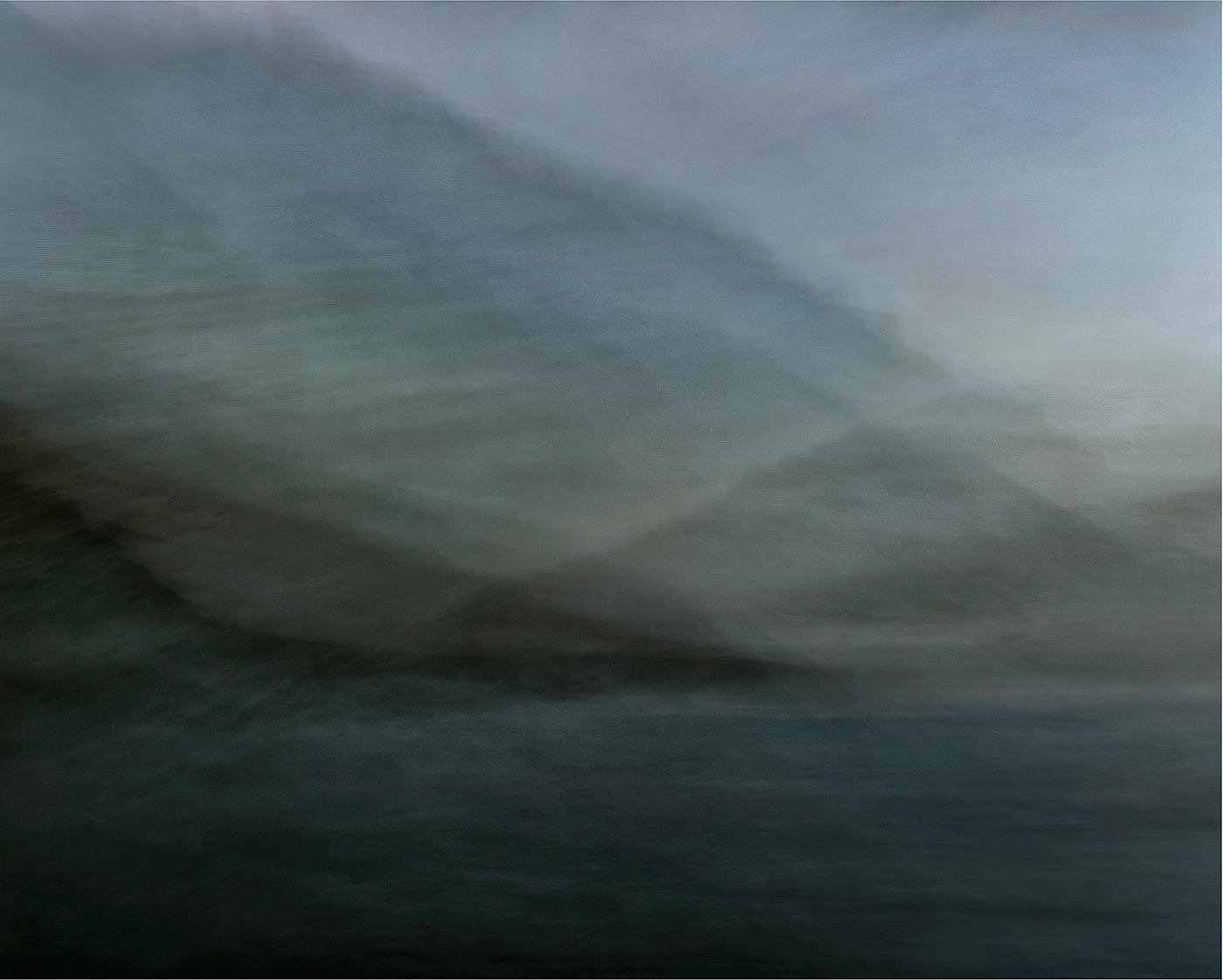 Dark blue green grey photographic impressionism seascape landscape karen visser artist